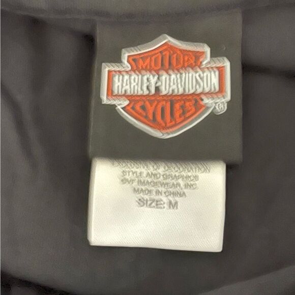 Harley Davidson Black Half Zip Blouse. - Picture 8 of 8